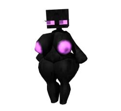 1girls areolae big_breasts big_thighs black_body blender_(software) block_head breasts chubby chubby_female cube_head enderman enderwoman eyelashes female female_focus minecraft pink_eyes png purple_eyes render shortstack thick_thighs