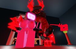 1boy 1boy1girl 1girls 3d 3d_(artwork) 4rfvedsonite antennae areola areolae balls baseball_cap big_balls big_breasts big_penis black_body black_fur breasts canine_genitalia canine_teeth cap claws demon fangs female female/male flaccid_penis forsaken_(roblox) fur gloves guest_666_(forsaken) hand_on_shoulder holding_penis horns huge_balls huge_cock hyper_penis knot knotted_penis looking_at_another looking_at_genitalia looking_at_penis male neck_fur nervous nervous_smile nipples nude outie_pussy penis pink_body pussy rape raped_by_monster red_areola red_claws red_horns red_nipples red_penis red_tail roblox roblox_game roblox_studio robloxian robot robot_girl screen_face self_upload shoulder_pads size_difference tail tv tv_head veeronica