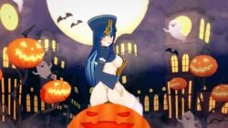 1girls 3d animated back back_view bats blue_eyes blue_hair breasts chinese_clothes choker covered_nipples el_joshypoonsfw female female_only fujikura_uruka ghost hair_between_eyes hair_ornament halloween halloween_costume halloween_pumpkin halloween_theme jack-o'-lantern koikatsu large_breasts looking_at_viewer looking_back looking_back_at_viewer masturbation moon multicolored_hair navel night ofuda ofuda_on_nipples panties_aside phase_connect phase_origins pumpkin pussy riding_dildo solo tagme thighhighs vagina vaginal_insertion vaginal_penetration video virtual_youtuber vtuber white_thighhighs