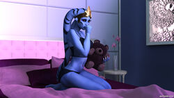 1girls 3d bioware blue_skin female fernopatrix_zire kneeling lucasfilm solo star_wars star_wars:_the_old_republic sucking_thumb tagme twi'lek