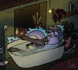 anal anal_sex anthro bathroom bathtub black_clothing black_legwear black_stockings blue_body blue_fur blue_hair blush bulb cheek_tuft clothing dildo dildo_in_ass dildo_insertion dragon facial_tuft fluffy fur furred_dragon furred_scalie fuzzy genitals hair inner_ear_fluff kyaro lamp lamp_shade legwear long_tail male monstera mythological_creature mythological_scalie mythology navel nylon_stockings object_in_ass partially_submerged pattern_clothing pattern_legwear pattern_thigh_highs penetration penis plant scalie sex_toy sex_toy_in_ass sex_toy_insertion solo stockings striped_clothing striped_legwear striped_thigh_highs stripes tail thigh_highs translucent translucent_armwear translucent_clothing translucent_legwear translucent_stockings tuft water wet wet_clothing wet_stockings zertyz_(character)