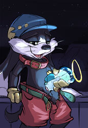 4_fingers ambiguous_gender anthro balls belt black_eyes black_fur black_nose black_skin blue_eyes carrot_(artist) clothed clothing collar cum cum_inside cumshot duo erection feline fellatio feral fur gloves grasp happy hat headgear huepow klonoa klonoa_(series) larger_male looking_down looking_up male mammal night open_mouth oral oral_penetration orgasm outside pants partially_clothed penetration penis pink_penis pink_skin raised_arm sex sitting size_difference sky smile star starry_sky tongue uncensored unknown_species whiskers white_fur yellow_eyes