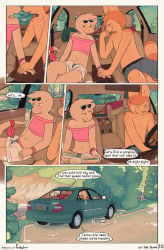 anal car clothed comic conditional_dnp feline finn_(funkybun) funkybun hi_res lizard male male/male mammal nick_(funkybun) nude public public_nudity public_sex reptile scalie serval vehicle yaoi