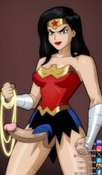armor armored_female black_hair blue_eyes female female_only futa_only futanari futanari_only long_hair woman wonder_woman