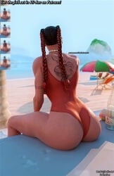 3d 3d_(artwork) apex_legends ass beach beach_background big_ass bikini butt darkbahamuth fat_ass female loba_(apex_legends) loba_andrade pinup swimsuit thick_thighs