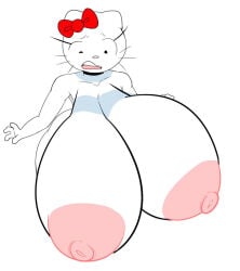 1girls 2d_(artwork) 2d_artwork anthro areola big_breasts biped bow breasts cat_girl cellulite choker digital_media_(artwork) domestic_cat eyelashes felid feline felis female gigantic_breasts hair_ornament hello_kitty hello_kitty_(character) hello_kitty_(series) hi_res hyper hyper_breasts jewelry kitty_white looking_at_breasts looking_at_own_breasts looking_at_self mammal necklace nipples nude open_mouth pink_areola pink_nipples red_bow red_hair_bow red_ribbon ribbon sanrio savagensfw simple_background solo upset whiskers white_background