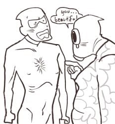 admiration admiring monochrome no_sex nude_female nude_male nudity pyro_(team_fortress_2) spy_(team_fortress_2) team_fortress_2 wholesome wtf_is_this
