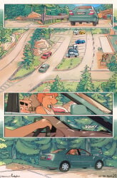 anal car clothed comic conditional_dnp feline finn_(funkybun) funkybun hi_res lizard male male/male mammal nick_(funkybun) nude public public_nudity public_sex reptile scalie serval vehicle yaoi