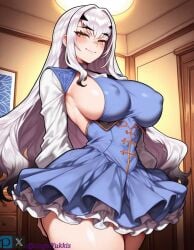 1girls ai_generated angel_yukkis ass big_ass big_breasts big_tits blue_dress breasts couch curvy curvy_female curvy_figure day dress fat_ass fate/grand_order fate_(series) melusine_(fate) oppai pussy pussy_juice revealing_dress room sexy_female sexy_pose sweat tits voluptuous_female wet wet_pussy