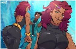 adult_swim ass big_ass big_breasts bigger_female breasts color dc dc_comics giganta jimmy_olsen jimmy_olsen_(my_adventures_with_superman) my_adventures_with_superman smug smug_face