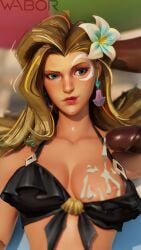 1girl1boy 3d 3d_model 3d_render beach bikini bikini_top blender cum cum_on_breasts dagger_(marvel) dagger_(marvel_rivals) handjob marvel marvel_comics marvel_rivals swimsuit tandy_bowen wabor
