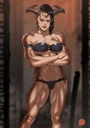 2girls abs armor armored_female ass athletic athletic_female completely_nude completely_nude_female crossing_arms cunnilingus devouring_pussy ganassa genderswap genderswap_(mtf) general_shao gills horn horns interspecies lesbian lesbian_sex licking_pussy mortal_kombat mortal_kombat_1_(2023) muscular muscular_female netherrealm_studios nude nude_female pussy red_eyes rule_63 shao_kahn slit_pupils toned toned_female vagina yuri