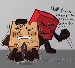 battle_for_dream_island battle_for_dream_island_again bfb bfdi bfdia blocky_(bfdi) cum hands_behind_back knife knife_play object_shows tentacle_penis woody_(bfdi) xxfr4ctur3dxx