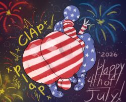 1boy 4th_of_july american_flag_print ass ass_bigger_than_head ass_bigger_than_torso ass_clapping ass_focus balls big_ass bottom_heavy bubble_butt clapping_cheeks fat_ass femboy fireworks huge_ass large_ass looking_at_viewer looking_back male male_only massive_ass nude nude_male paw-enthusiast peace_sign penis png rear_view solo thick_ass thick_thighs thunder_thighs twerking wide_hips