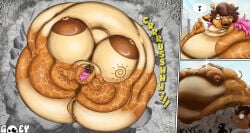 above_view anthro anthro_female belly breasts brown_hair city destruction fat fat_female fat_fetish fat_rolls furry furry_female giantess gigantic_belly gigantic_breasts giraffe giraffe_girl gooeyfa hyper hyper_breasts kubwa_kalua mass_destruction massive_belly massive_breasts multicolored_hair multiple_views music_note obese obese_female onomatopoeia pink_hair ssbbw tail