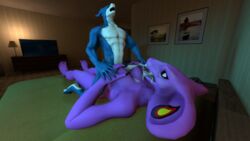 3d anthro anthrofied arbok bed big_breasts breast_grab breast_squeeze breast_squish breasts claws crossover cum cum_in_mouth cum_inside cum_on_chest cum_on_tongue digimon duo feet female flamedramon fox_whisper85 hand_on_breast hotel_room interspecies looking_pleasured male nintendo orgasm paizuri penis pokemon reptile scalie sebrina_arbok sex snake source_filmmaker straight teeth tongue video_games