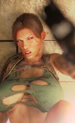 3d braid brown_eyes brown_hair busty egyptian female female_focus female_only heartist3d hourglass_figure lara_croft lara_croft_(classic) light-skinned_female light_skin long_hair mummy ripped_clothing tagme tomb_raider tomb_raider_(classic) torn_clothes wide_hips
