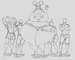 1girls 4boys ass ass_focus big_ass big_breasts bottom_heavy breasts fat_ass female female_focus fiffer flexing giant_ass gigantic_ass huge_ass huge_breasts huge_hips huge_thighs hyper hyper_ass hyper_hips hyper_thighs imminent_sex jenny_(fiffer) larger_female male massive_ass massive_thighs muscular_male round_ass size_difference smaller_male smile thick_ass thick_thighs waving_at_viewer wide_hips