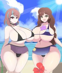 2girls beach big_ass big_breasts bikini bradleyfun? emikukis female female_only indie_virtual_youtuber nimu owozu virtual_youtuber vtuber youtube youtube_hispanic