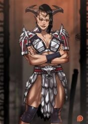 2girls abs armor armored_female ass athletic athletic_female completely_nude completely_nude_female crossing_arms cunnilingus devouring_pussy ganassa genderswap genderswap_(mtf) general_shao gills horn horns interspecies lesbian lesbian_sex licking_pussy mortal_kombat mortal_kombat_1_(2023) muscular muscular_female netherrealm_studios nude nude_female pussy red_eyes rule_63 shao_kahn slit_pupils toned toned_female vagina yuri
