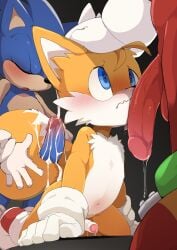 anthro anthro_on_anthro cum fluffy_tail knuckleduster_(my_hero_academia) manmosu_marimo sega sonic_(series) sonic_the_hedgehog sonic_the_hedgehog_(series) tagme tails_the_fox