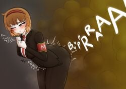 1girls blush blushing bubble_ass bubble_butt english_text fart fart_cloud fart_fetish farting female female_only huge_fart lobotomy_corporation malkuth_(lobotomy_corporation) relieved sooshinoko