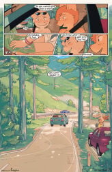 anal car clothed comic conditional_dnp feline finn_(funkybun) funkybun hi_res lizard male male/male mammal nick_(funkybun) nude public public_nudity public_sex reptile scalie serval vehicle yaoi
