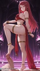 1girls ai_generated bare_shoulders barefoot big_breasts blue_eyes breasts cleavage curvy curvy_body curvy_female dancer dancer_outfit dreamyan_ai feet foot_fetish foot_focus footjob harem_outfit hi_res high_quality high_resolution highres jewelry kushina_uzumaki large_breasts long_hair naruto_(series) red_hair seductive seductive_eyes seductive_look seductive_mouth seductive_pose seductive_smile smile smiling standing standing_on_one_leg thick_ass thick_thighs thighs tiptoes toenail_polish toes uncensored