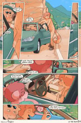 anal car clothed comic conditional_dnp feline finn_(funkybun) funkybun hi_res lizard male male/male mammal nick_(funkybun) nude public public_nudity public_sex reptile scalie serval vehicle yaoi