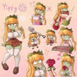1girls aged_up ai ai-created ai_assisted ai_generated big_breasts big_butt breasts clothing expansion female female_only flipline_studios gigantic_ass girl_scout grok grok_(x) grok_imagine huge_ass huge_butt papa_louie thick_thighs yippy_(papa_louie) zombie zombie_girl