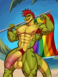 1boy 1male 2026 abs alligator alligatorid anthro anthro_focus anthro_only anthro_solo armpit_hair armpits balls big_balls big_cock big_penis big_testicles completely_nude completely_nude_male digital_drawing_(artwork) digital_media_(artwork) exposed facepaint five_nights_at_freddy's five_nights_at_freddy's:_security_breach glans hair happy_trail holding holding_flag holding_object humanoid_genitalia humanoid_penis lgbt_pride lgbt_pride_month male male_anthro male_focus male_only male_solo milannoart02 mohawk mohawk_(hairstyle) montgomery_gator_(fnaf) muscles muscular muscular_anthro muscular_male navel nipples nude nude_male pecs pectorals penile penis penis_out pride_color_flag pride_colors pride_flag pride_month public public_nudity red_hair reptile reptile_humanoid scottgames semi-erect smile smiley_face smiling solo solo_anthro solo_focus solo_in_panel solo_male steel_wool_studios testicles thick_penis vein veiny_penis
