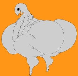 1girl 1girls 2026 ass avian big_ass big_breasts big_butt bird breasts deltarune digital_media_(artwork) female female_only huge_ass huge_breasts huge_butt looking_at_viewer monster naked onomatopoeiaono simple_background solo solo_female solo_focus two_tone_body undertale