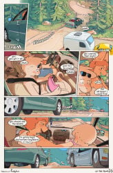 anal car clothed comic conditional_dnp feline finn_(funkybun) funkybun hi_res lizard male male/male mammal nick_(funkybun) nude public public_nudity public_sex reptile scalie serval vehicle yaoi