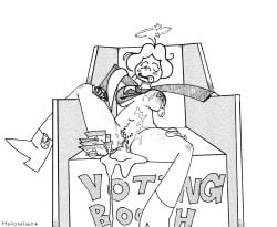 1girls 2020s 2025 2d 2d_(artwork) black bottomless bottomless_female breasts cum cum_in_pussy cum_leaking cum_leaking_out_of_pussy female female_only haloluli png sarah_suffrage schoolhouse_rock solo used_condom used_condom_tied_on_nipples