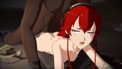 3d animated audible_creampie blender_(software) cum cum_in_pussy cum_inside dark-skinned_male eris_greyrat frolich interracial light-skinned_female moaning mushoku_tensei nude_female prone_bone red_hair shorter_than_10_seconds sound tagme video