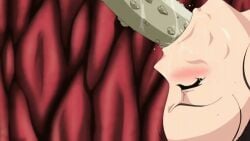 animated animated_gif black_hair blue_eyes blush drooling inyouchuu inyouchuu_shoku saliva saliva_drip saliva_on_tongue saliva_trail tentacle tentacle_in_mouth tentacle_mouth tsukishiro_kikuka
