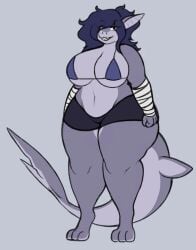 big_breasts bikini breasts cleavage female furry huge_breasts mexifurfoof shark tagme thick_thighs wide_hips