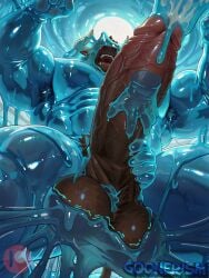 1boy ai_art ai_generated animal_ears animated anthro armpit_tuft armpits arms_up ball_sucking balls balls_bondage balls_fondling balls_grab balls_pull balls_sucking balls_tuft bara big_balls big_muscles blue_slime bound bovid bovine brown_fur bull cattle covered_in_goo covered_in_slime cum cum_in_goo cum_in_slime disembodied_hand disembodied_hands dripping fur furry gay goo goo_on_balls goonerism horns huge_cock huge_pecs minotaur muscular muscular_male open_mouth patreon restrained self_upload slime slime_(substance) slime_bondage slime_drip slime_hands slime_on_armpit slime_on_balls slime_on_body slime_on_face slime_on_penis slime_pit slime_transformation solo struggling tagme testicle_sucking transformation veiny_penis video watermark yaoi