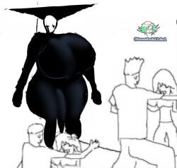 1girls analog_horror black_eyes black_skin boisvert breasts creepy horror huge_breasts huge_cock huge_thighs meme monster_girl naked nightmare_waifu no_mouth nude nude_futa room_(boisvert) sansrubildo shadow_people tagme thick_thighs wide_hips