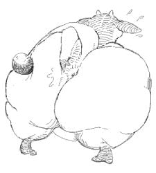 anus ass female game_freak horns huge_ass miltank molelogic nintendo pokemon pokemon_(species) spread_ass video_games