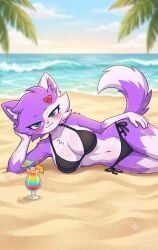 ai_generated beach beach_background female female_only furry furry_only gemini kit_community kit_community_v2 nori_kitty solo solo_female