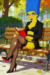 ai_generated ass bra marge_simpson stockings the_simpsons thighs