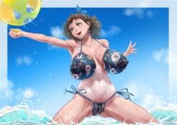 1girls abdomen ass beach beach_ball beachball big_breasts big_nipples big_pussy bikini blue_sky body_paint bodypaint breasts censored chichimaro clitoris crotchless_bikini crotchless_clothes cupless_bikini day false_clothes female female_only huge_breasts huge_nipples large_nipples mosaic_censoring movement moving nipples outdoors painted_clothes partially_clothed partially_clothed_female puffy_nipples puffy_pussy pussy pussy_juice pussy_juice_drip rubber_ring sagging_breasts sea skinny skinny_female solo sunlight tagme tattoo_uniform thick_ass thick_thighs thighs wading water
