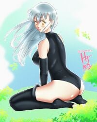 big_ass big_breasts colored elizabeth_liones herothiccsan highres leotard light-blue_hair light-skinned_female light_skin lipstick mokushiroku_no_yonkishi nanatsu_no_taizai orange_eyes the_seven_deadly_sins