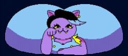 anthro ass_bigger_than_head ass_bigger_than_torso big_ass cat_ears cat_girl catgirl catty_(undertale) catty_cattenheimer ear_piercing fang fart fart_fetish farting gif gigantic_ass huge_ass hyper_ass jiggling jiggling_ass jiggling_butt large_ass lying_on_stomach multicolored_hair no_sound pixel_animation pixel_art seductive seductive_look seductive_smile shaking_ass shaking_butt undertale undertale_(series)