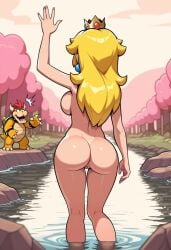 1boy 1girls ai_generated bowser mario_(series) nintendo princess_peach royalty tagme