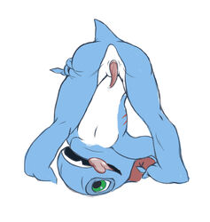 1boy anatomically_correct animal_genitalia animal_penis anthro cetacean_penis fizz_(lol) hi_res league_of_legends male male_only marine penis presenting riot_games scalie simple_background sketch smile solo tapering_penis tongue tongue_out unknown_artist upside-down video_games white_background