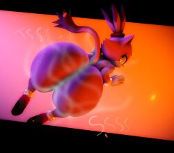 1girls 2026 3d 3d_(artwork) ass ass_focus big_ass blaze_the_cat fat_ass furry furry_female ltiberium77_(artist) musk sega sonic_(series) tagme yellow_eyes