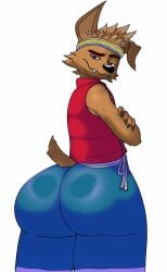 1boy 2026 ass big_ass binkykun dreamworks forgotten_island furry furry_only gay male male_only raww_(forgotten_island) simple_background solo weredog white_background yaoi