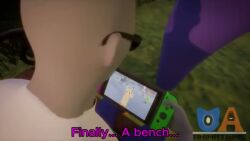 3d_(artwork) 3d_animation animated animation big_ass fat_ass female larger_female larger_female_smaller_male looking_back male panties pokemon sitting smaller_male tagme video